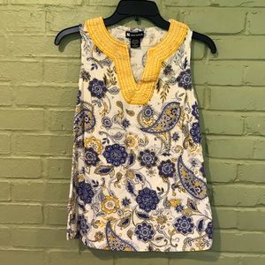 Valerie Bertinelli Paisley Print Sleeveless Top